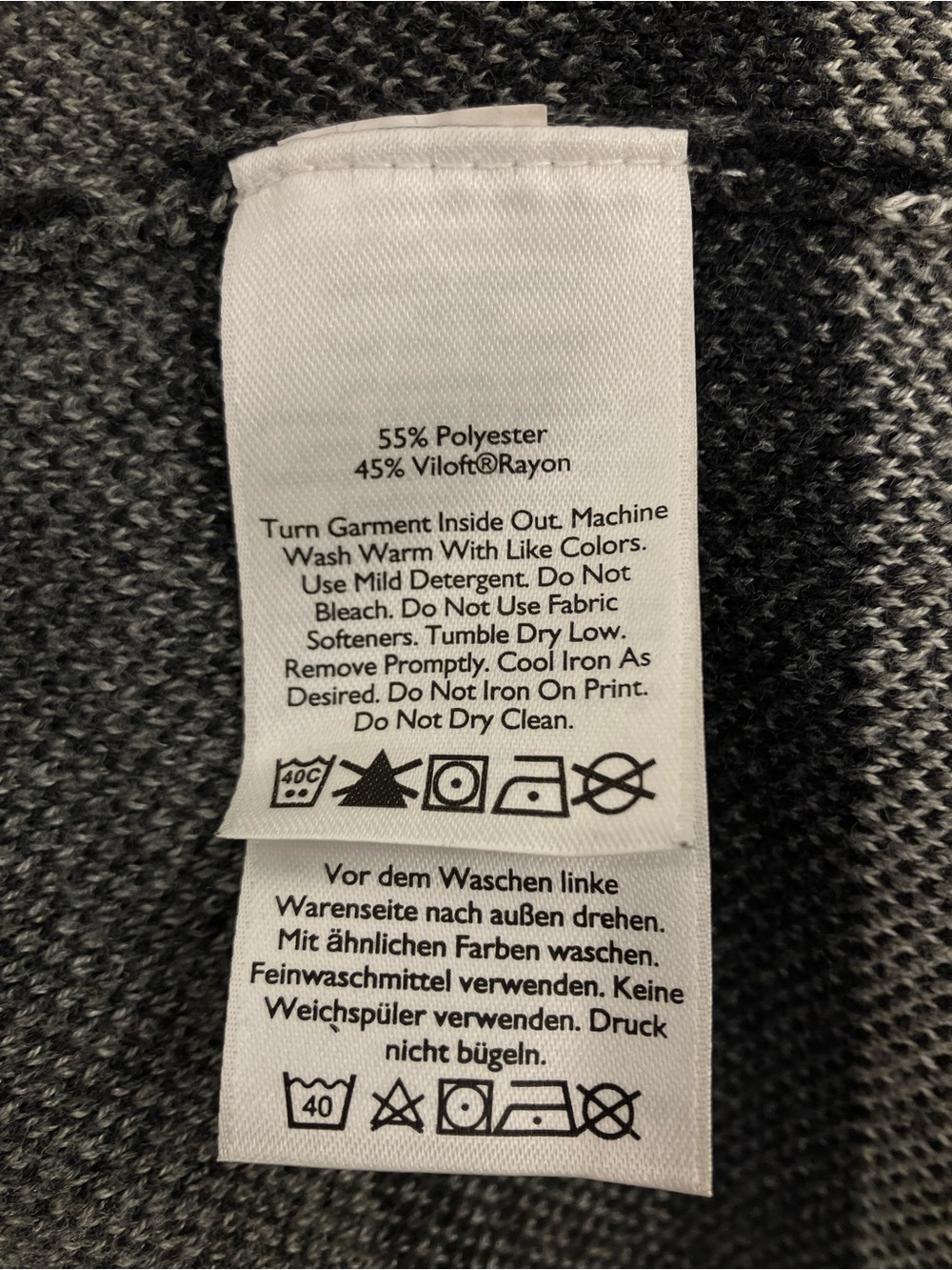 Eddie Bauer Charcoal & Light Gray Zip-Neck Fair Isle Sweater Dress - Picture 6 of 9
